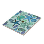 Schatten der blauen Seashells und des Fliese (Seite)