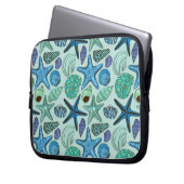 Schatten der blauen Seashells und des Laptopschutzhülle (Vorderseite Links)