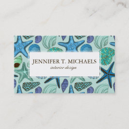Schatten der blauen Seashells und des Visitenkarte