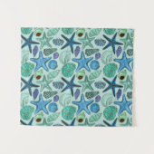 Schatten der blauen Seashells und des Wandteppich (Vorderseite (Horizontal))