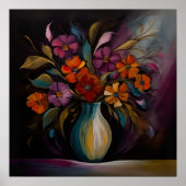 Schatten der blühenden Vase Poster (Vorne)