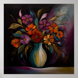 Schatten der blühenden Vase Poster