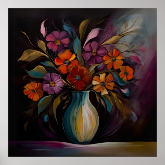 Schatten der blühenden Vase Poster (Vorne)