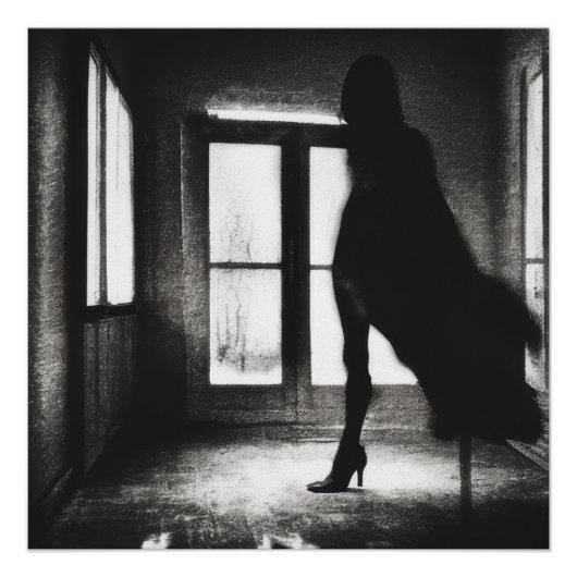 Schatten, der den Flur hinuntertreibt Poster (Vorderseite)