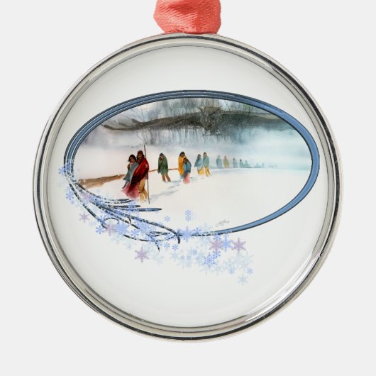 Schatten der Eule auf der Spur der Risse Silbernes Ornament (Vorne)