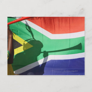Schatten der Fußballfans, die Vuvuzela blasen, Postkarte