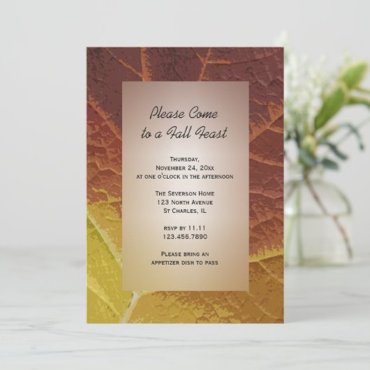 Schatten der Herbstfallfeier Einladung (Stehend Vorderseite)