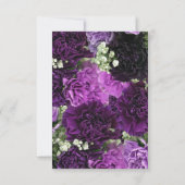 Schatten der Hochzeitsempfehlung Lila Nelken Einladung (Rückseite)