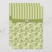 Schatten der Hochzeitsfeier für Grüne Flora Einladung (Vorne/Hinten)