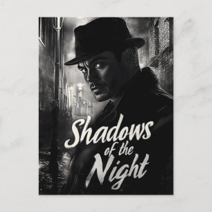 Schatten der Nacht - Film Noir-Designstil Feiertagspostkarte