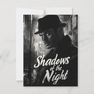 Schatten der Nacht - Film Noir-Designstil Postkarte