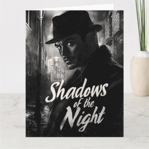 Schatten der Nacht - Film Noir-Stil-Design Karte