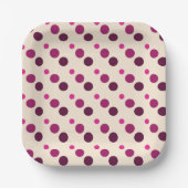 Schatten der rosa Polka-Punkte Pappteller (Vorderseite)