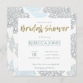 SCHATTEN DES BLAUEN DAHLIA PATTERN-BRAUTPARTY EINLADUNG (Vorne/Hinten)