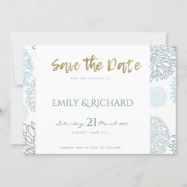 SCHATTEN DES BLAUEN DAHLIA PATTERN SAVE THE DATE