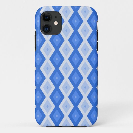Schatten des blauen Rautenmusters Case-Mate iPhone Hülle (Rückseite)