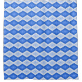 Schatten des blauen Rautenmusters Duschvorhang (Vorderseite)