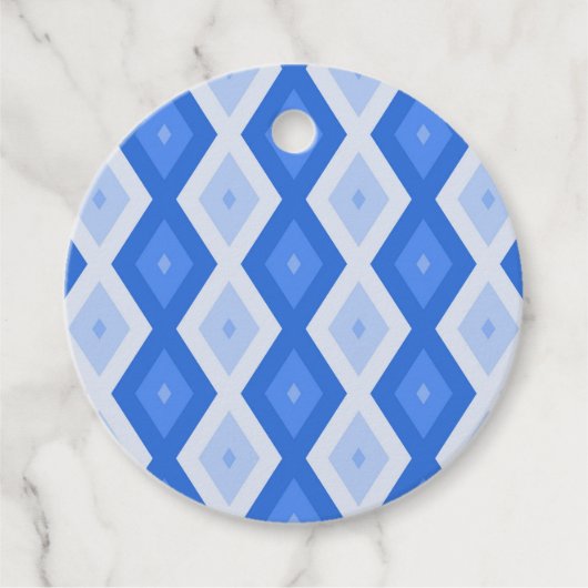 Schatten des blauen Rautenmusters Geschenkanhänger (Vorderseite)