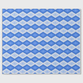 Schatten des blauen Rautenmusters Geschenkpapier (Flach)