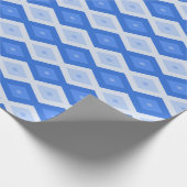 Schatten des blauen Rautenmusters Geschenkpapier (Ecke)