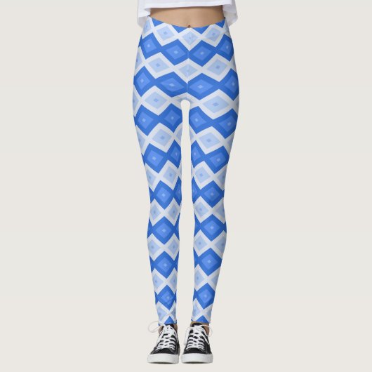 Schatten des blauen Rautenmusters Leggings (Vorderseite)