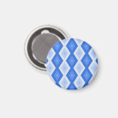 Schatten des blauen Rautenmusters Magnet (Vorderseite/Rückseite)