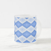 Schatten des blauen Rautenmusters Mattglastasse (VorderseiteRechts)