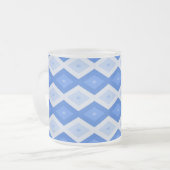 Schatten des blauen Rautenmusters Mattglastasse (Vorderseite Links)
