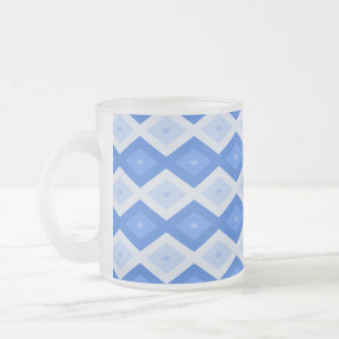 Schatten des blauen Rautenmusters Mattglastasse