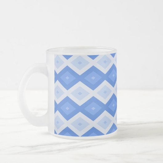Schatten des blauen Rautenmusters Mattglastasse (Links)