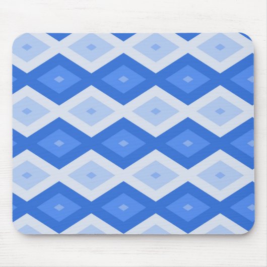 Schatten des blauen Rautenmusters Mousepad (Vorne)