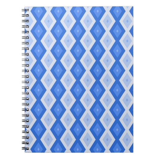 Schatten des blauen Rautenmusters Notizblock (Vorderseite)