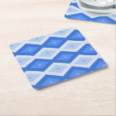 Schatten des blauen Rautenmusters Rechteckiger Pappuntersetzer (angewinkelt)