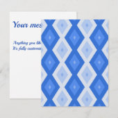 Schatten des blauen Rautenmusters RSVP Karte (Vorne/Hinten)