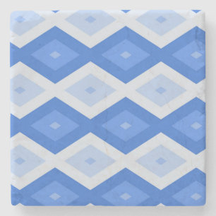 Schatten des blauen Rautenmusters Steinuntersetzer