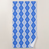 Schatten des blauen Rautenmusters Strandtuch (Vorderseite)