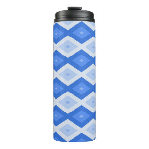 Schatten des blauen Rautenmusters Thermosbecher