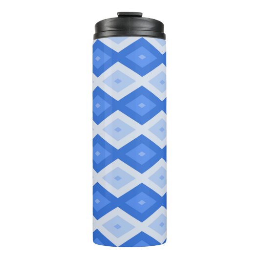 Schatten des blauen Rautenmusters Thermosbecher (Vorderseite)