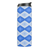 Schatten des blauen Rautenmusters Thermosbecher (Nach links gedreht)