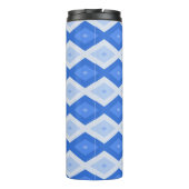 Schatten des blauen Rautenmusters Thermosbecher (Rückseite)