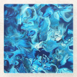 Schatten des blauen Teils zwei Glas-Untersetzer Glasuntersetzer