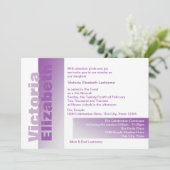 Schatten des Lila Bat Mitzvah Einladung (Stehend Vorderseite)