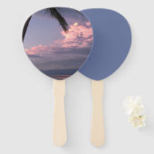 Schatten des Lila Himmels auf einem Handventilator Fächer (Vorne und Hinten)