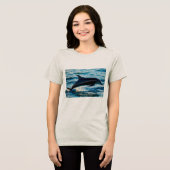 Schatten des Meeres: Der schwarze Delfin Tri-Blend Shirt (Vorderseite voll)