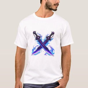 Schatten-Doppel-Dolch-Fantasy-Waffe, dunkle RPG-An T-Shirt