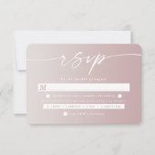 Schatten Dusty Mauve & Off-White Wedding Meal Choi RSVP Karte (Vorderseite)