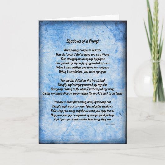 Schatten einer Friend Card (blau) Karte (Vorderseite)