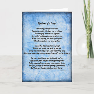 Schatten einer Friend Card (blau) Karte