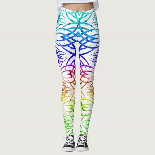 Schatten-Eklipse-Tapete (Regenbogen 2) Leggings (Vorderseite)