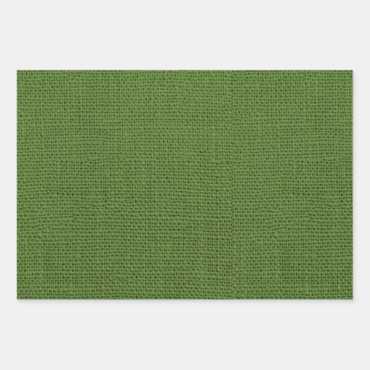 SCHATTEN FALL GREEN BURLAP SEHEN TEXTURE GESCHENKPAPIER SET (Vorderseite 3)